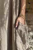 Salcombe Chalk Stripe Cotton Cocoon Dress Tan